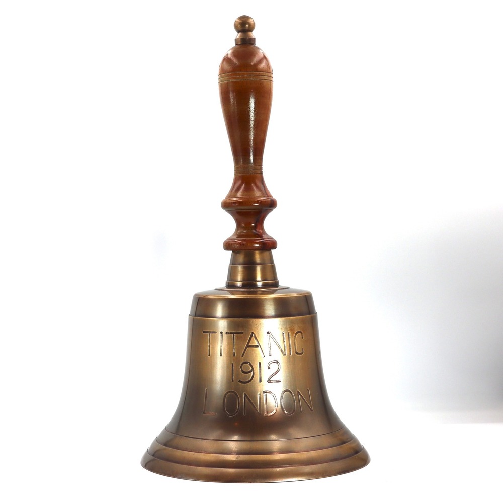 Titanic 1912 London Hand Bell Brass Wood Handle Nautical Maritime Deco Gift Good